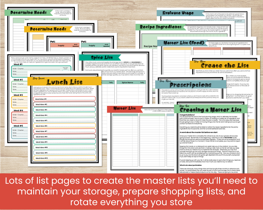 Food Storage Planning Binder