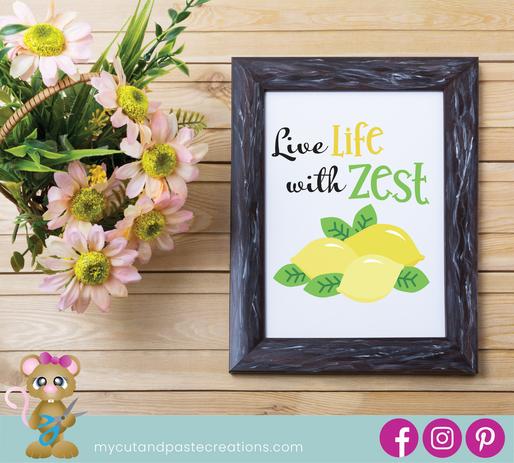 live life with zest lemon svg lemonade