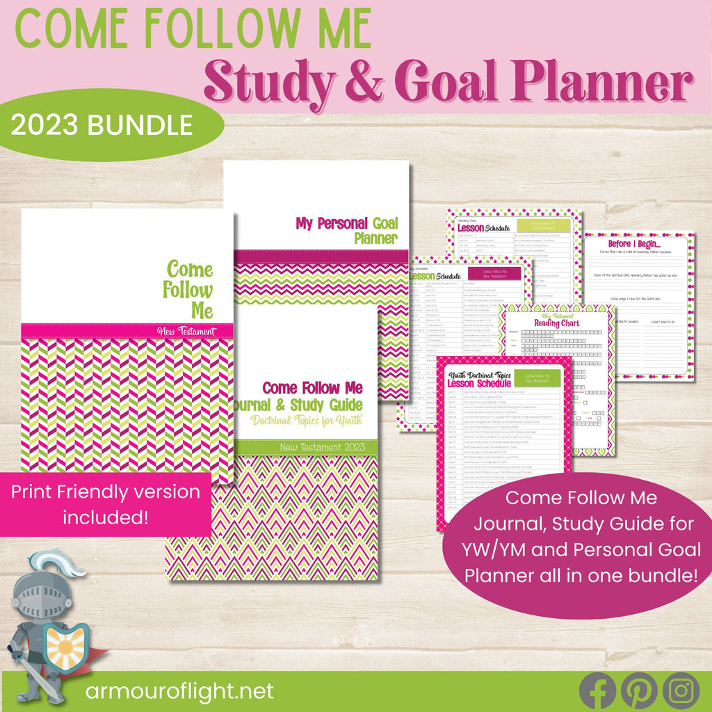 2023 LDS Youth Come Follow Me BUNDLE, New Testament Scripture Study Journal, Doctrinal Topics Workbook, Goal Planner, Young Women's Lessons
