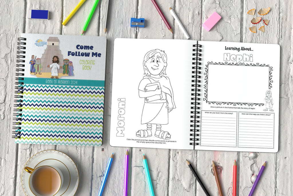 Come Follow Me 2024, Book of Mormon Coloring Book, LDS Primary Printable Coloring Pages, Kid's Bible Study Guide, Scripture Study Workbook,