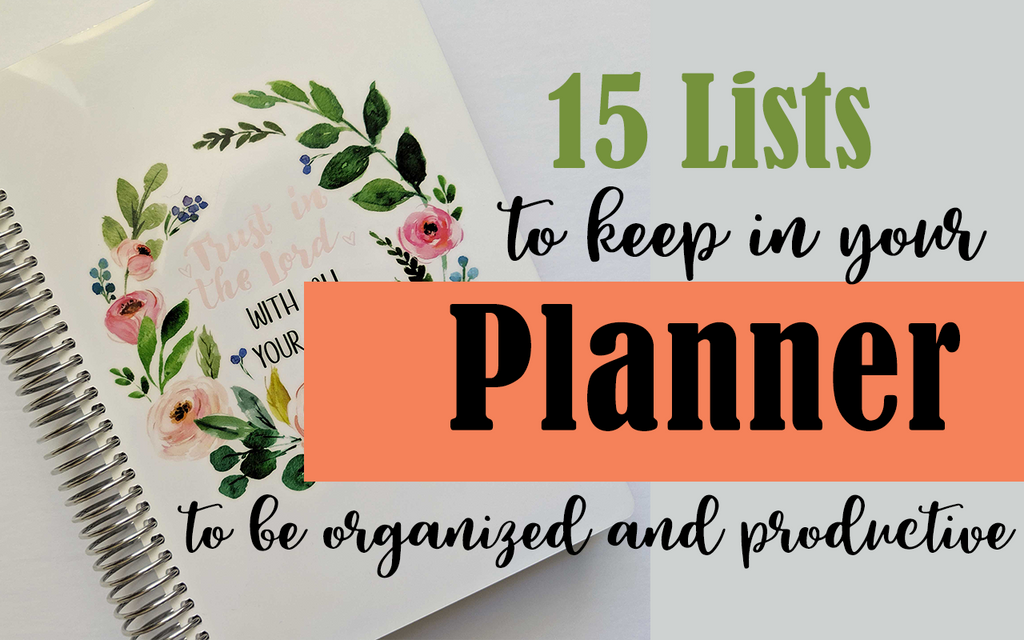 15 lists to keep in your planner
