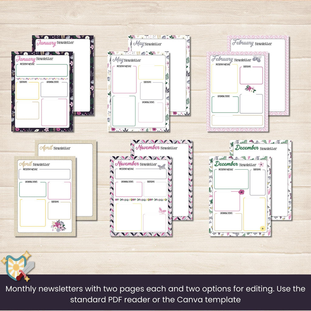 2025 Relief Society Planner with coordinating tabs and stickers.