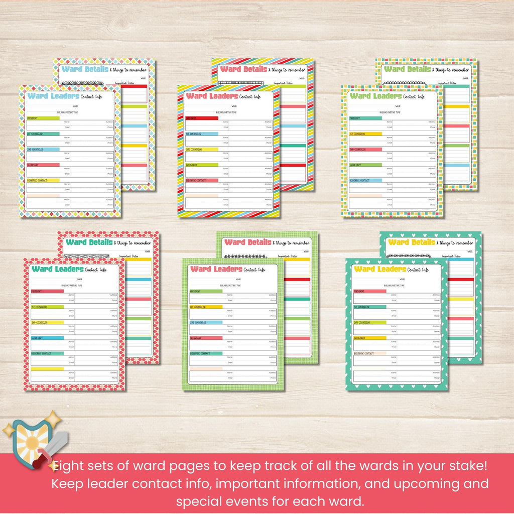 2025 Stake Primary Planner for Stake Primary Presidencies in The Church of Jesus Christ of Latter Day Saints. Editable planner with coordinating tabs, stickers and business cards.