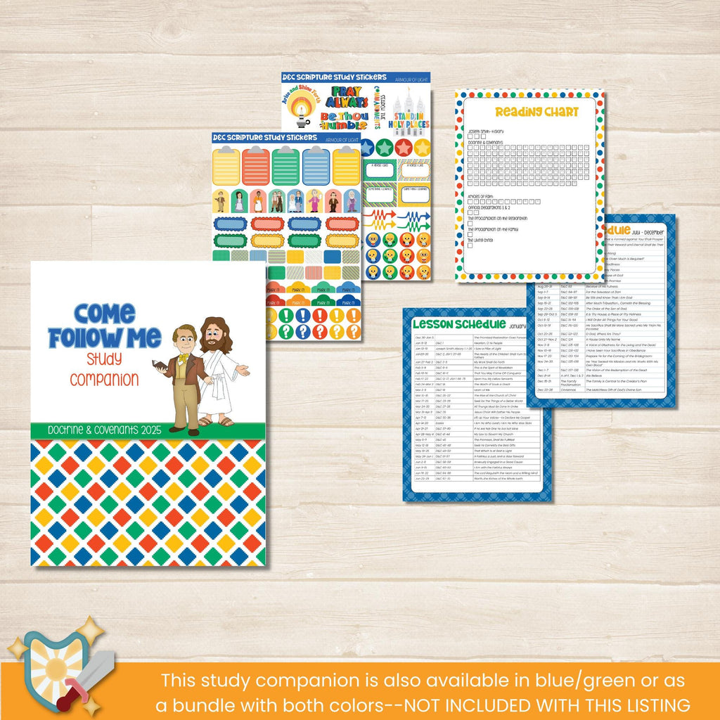 Come Follow Me Study Companion for Kids for the Doctrine and Covenants in 2025. This workbook has two pages per lesson that go with the Come Follow Me manual for the D&C, plus4 pages of printable stickers.