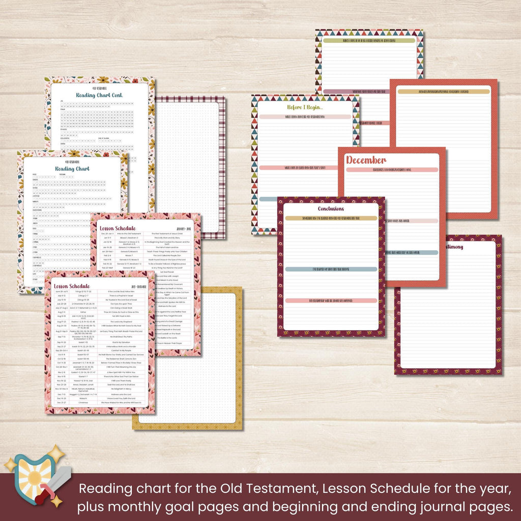 2026 Come Follow Me scripture study journal for the Old Testament includes four pages per lesson with guided prompts, QR codes to talks for each lesson, and a lot of blank pages for personal note taking.
