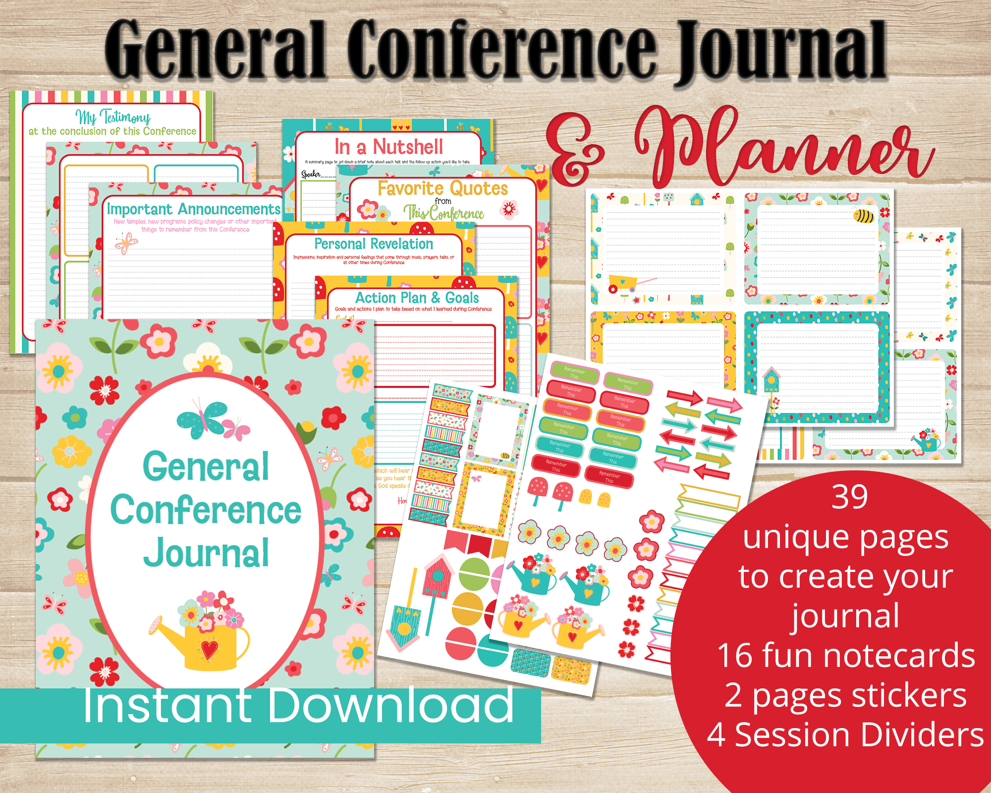 General Conference Bullet Journal, Premade Bullet Journal, LDS
