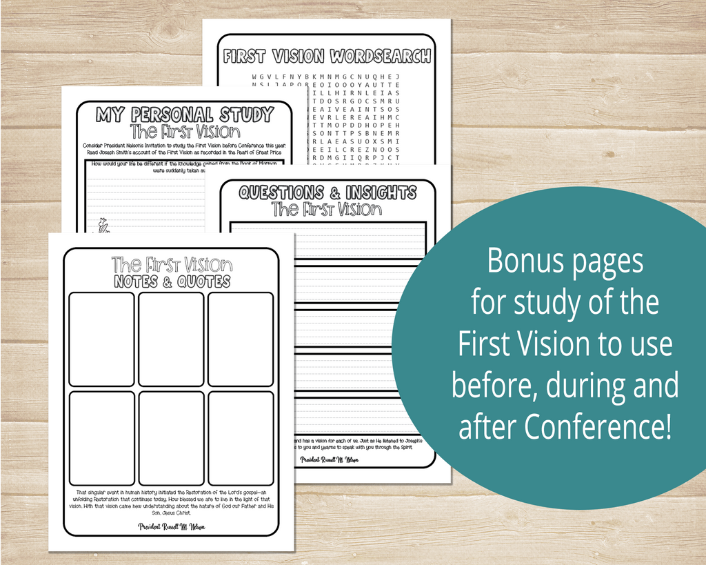 First Vision Worksheets