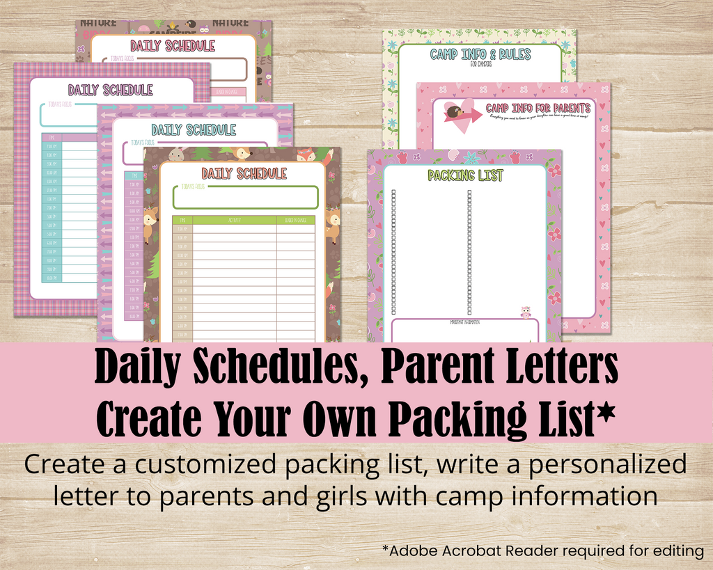 LDS Girls Camp planner