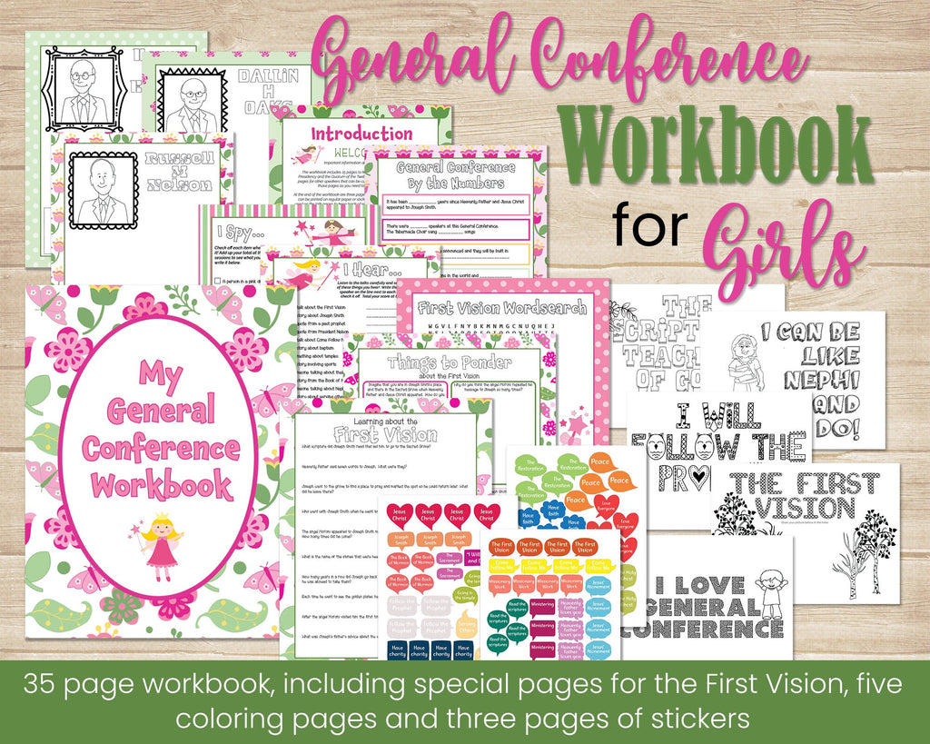 General Conference Workbook - General Conference Kids - LDS Conference 2020 - Conference Activities - LDS Coloring Pages - The First Vision