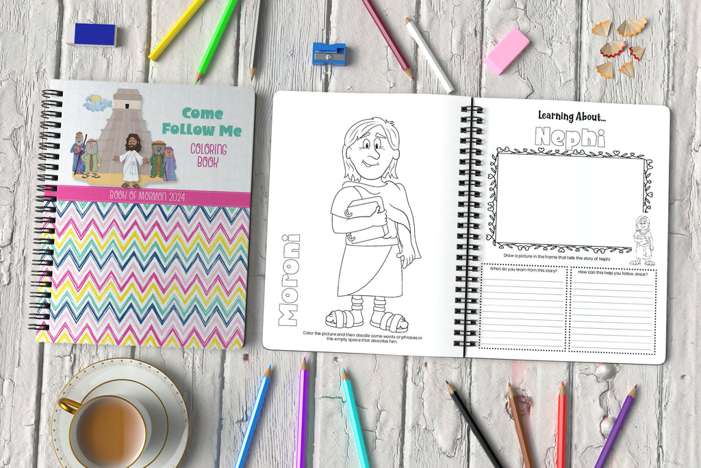 Come Follow Me 2024, Book of Mormon Coloring Book, LDS Primary Printable Coloring Pages, Kid's Bible Study Guide, Scripture Study Workbook,
