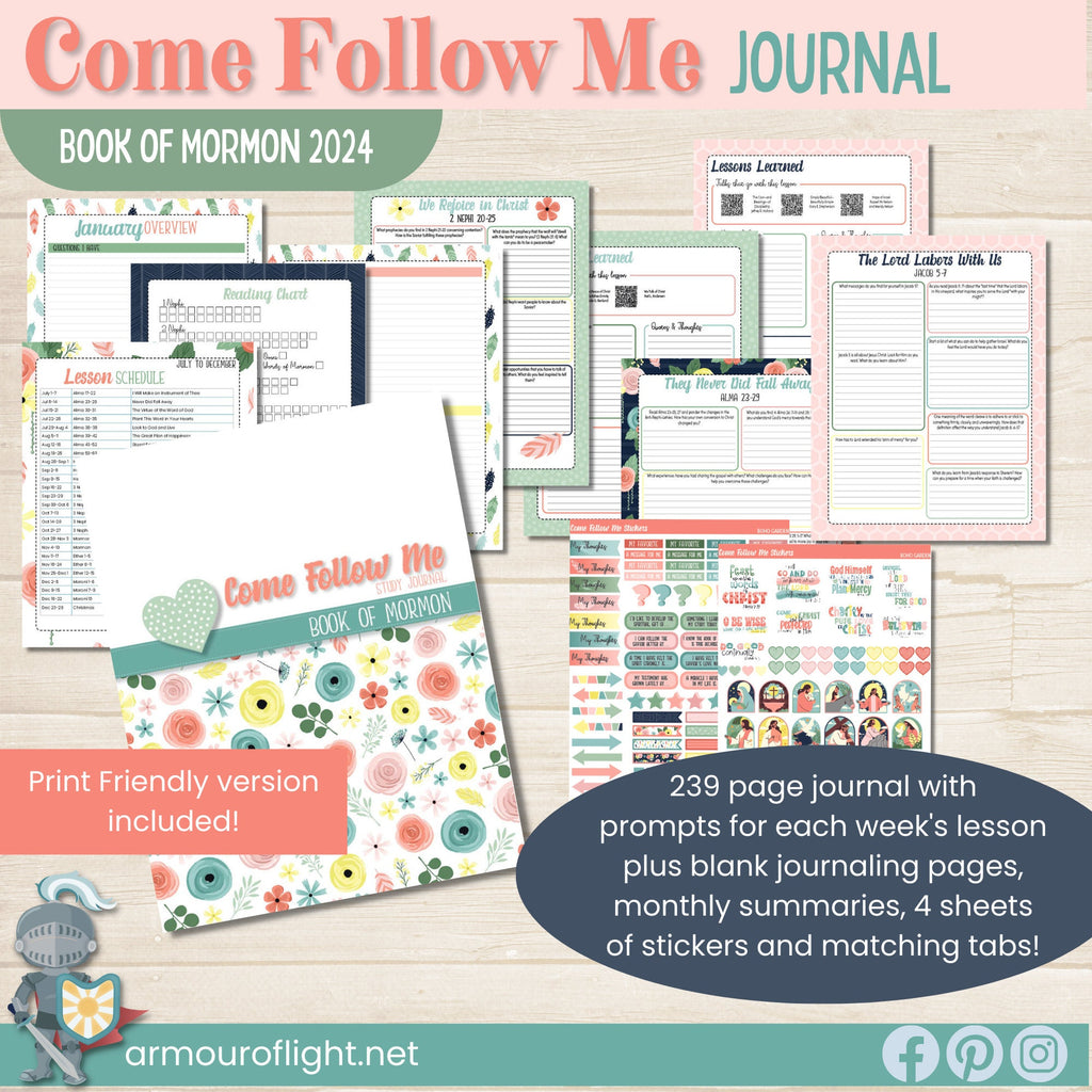 Come Follow Me Book of Mormon Journal for women&#39;s scripture study 2024