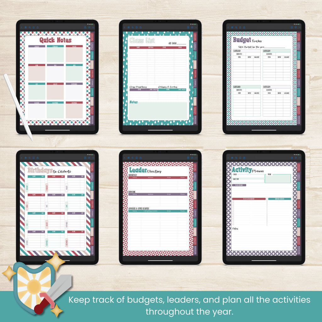 2024 Young Womens Digital planner for GoodNotes or NoteShelf with hyperlinks and tabs and digital stickers