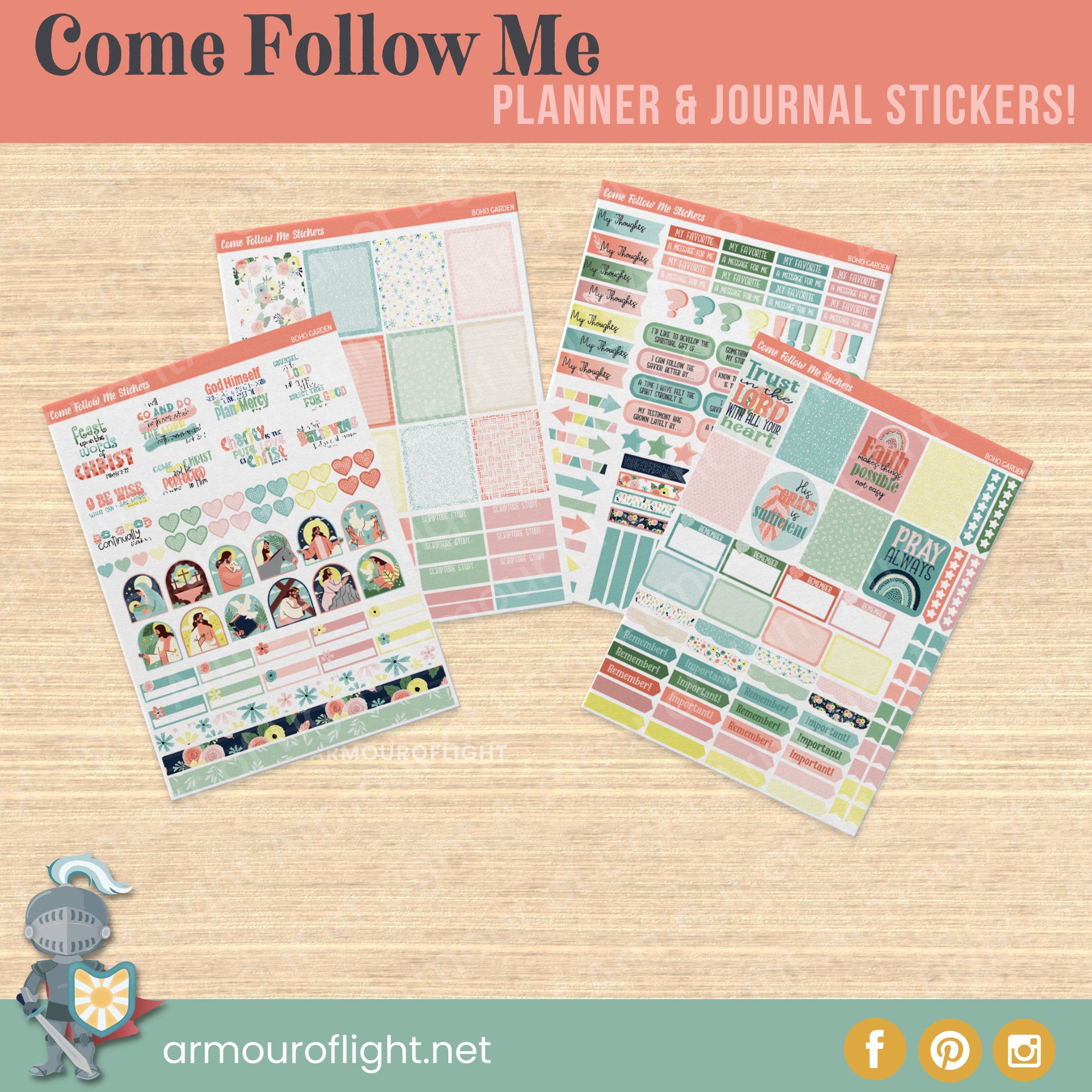 Scripture Journal Sticker Set, Christian Planner Stickers – Armour of Light